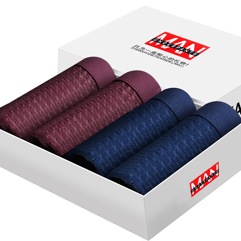 4-Pack Men's Ice Silk Boxer Briefs – Breathable & Comfortable - 3KDyn